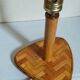Table lamp in wood and rattan, 50s raffia lampshade