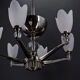6-spoke Art Deco Modernist chrome chandelier, France, circa 1930
