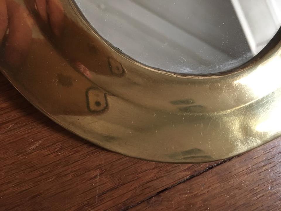 Round mirror brass 19x19cm