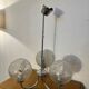 70s glass globe and metal pendant light