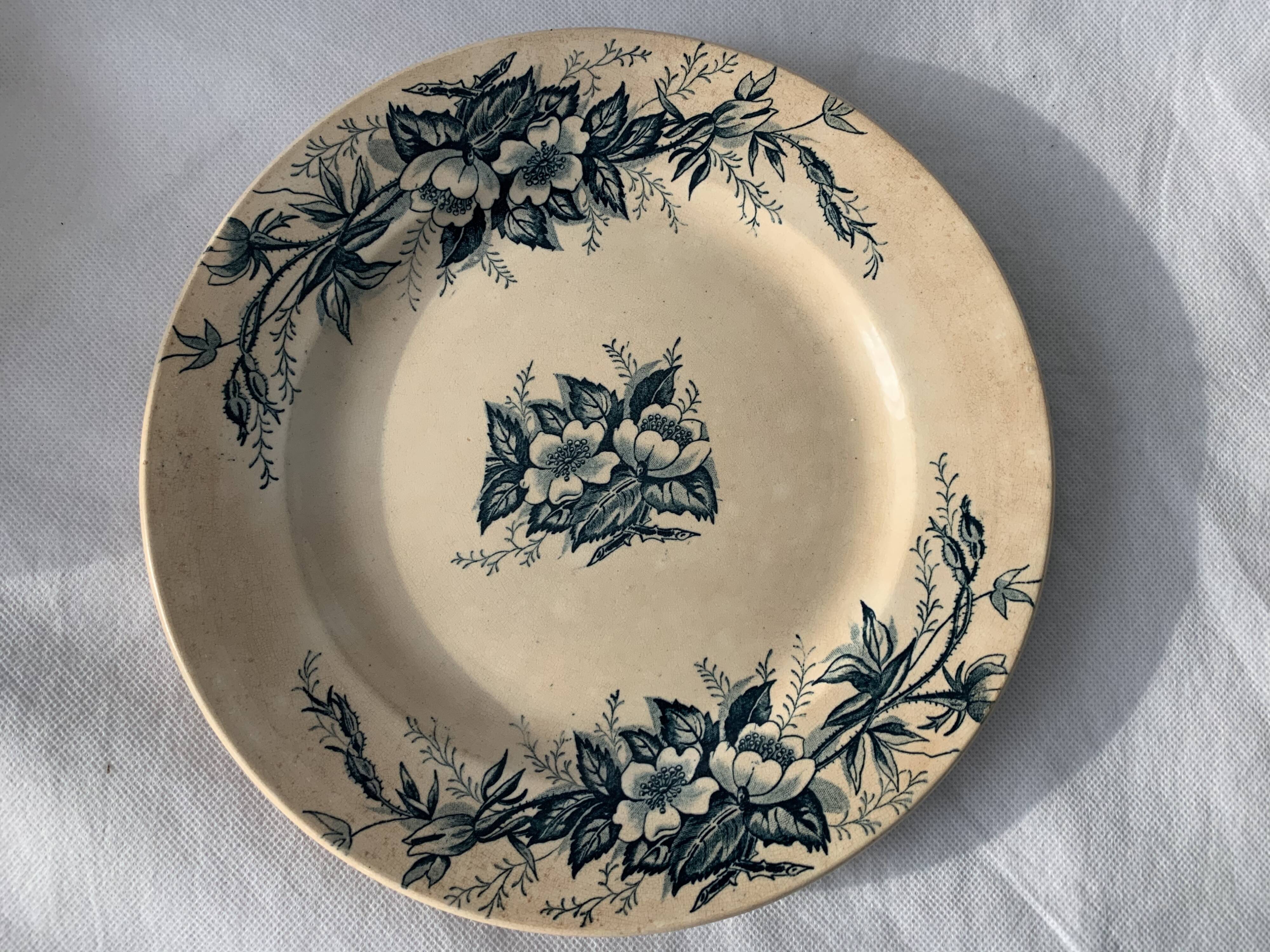 8 plates and an old compoter Terre de Fer HB and Co.