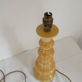 Large baluster-shaped lamp base in yellow and beige ceramic from the 1960s.