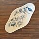Ravier in longwy earthenware model Ycno blue floral decoration