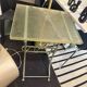 Metal table with glass top