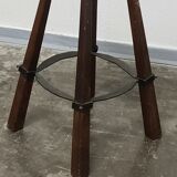 Vintage set of 3 Brutalist bar stools