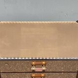 1940s Art Deco bedside table in copper mirror