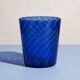 Handmade blue swirled glass tumbler