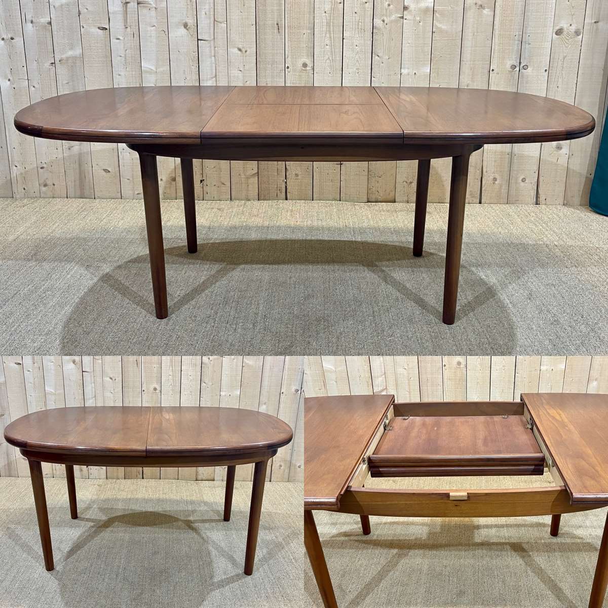 1970s teak table with butterfly extension