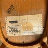Four chairs Baumann 1960 with bars seated skaï brown label