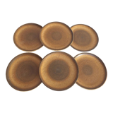 6 Longchamp stoneware dessert plates
