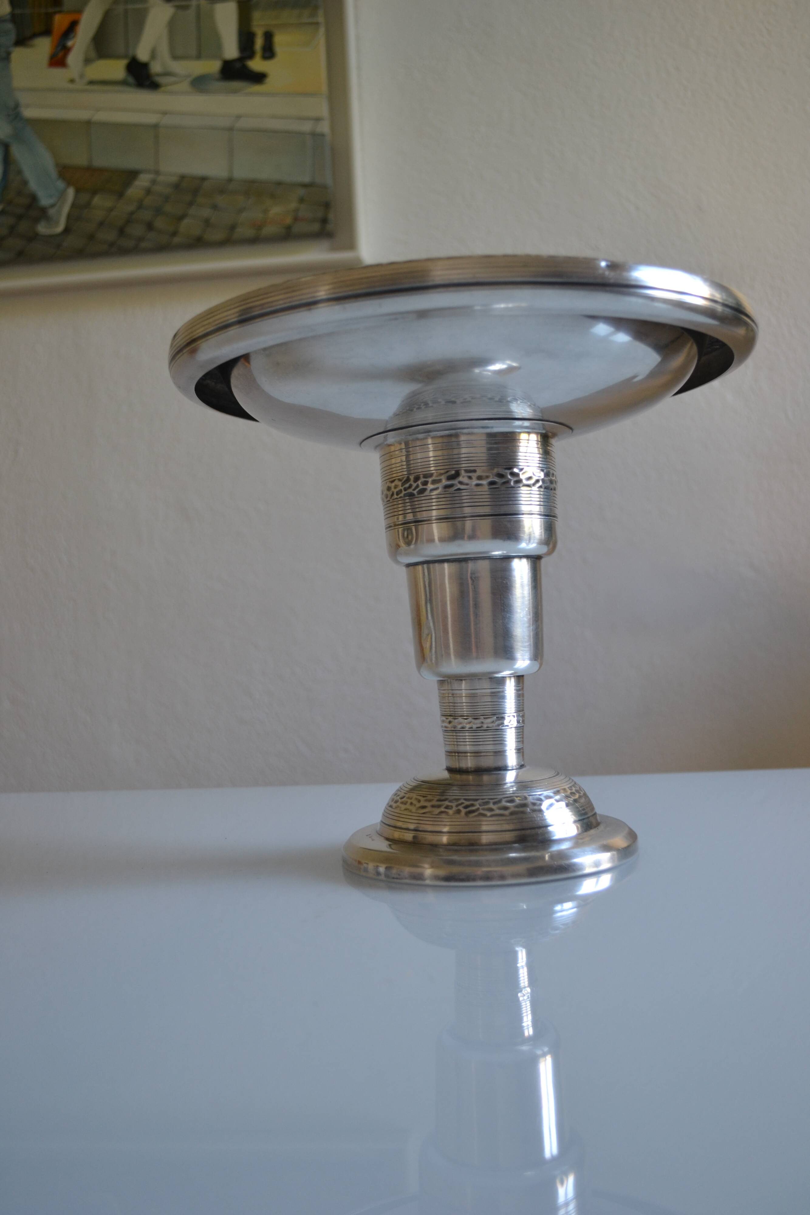Art Deco silver-plated metal table centrepiece 1930