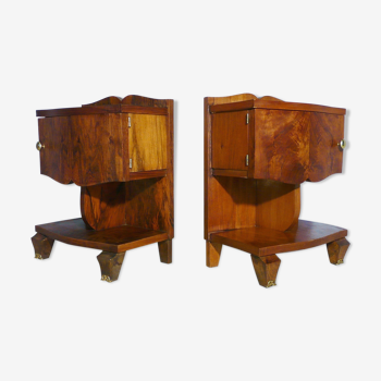 Pair of rosewood bedsides