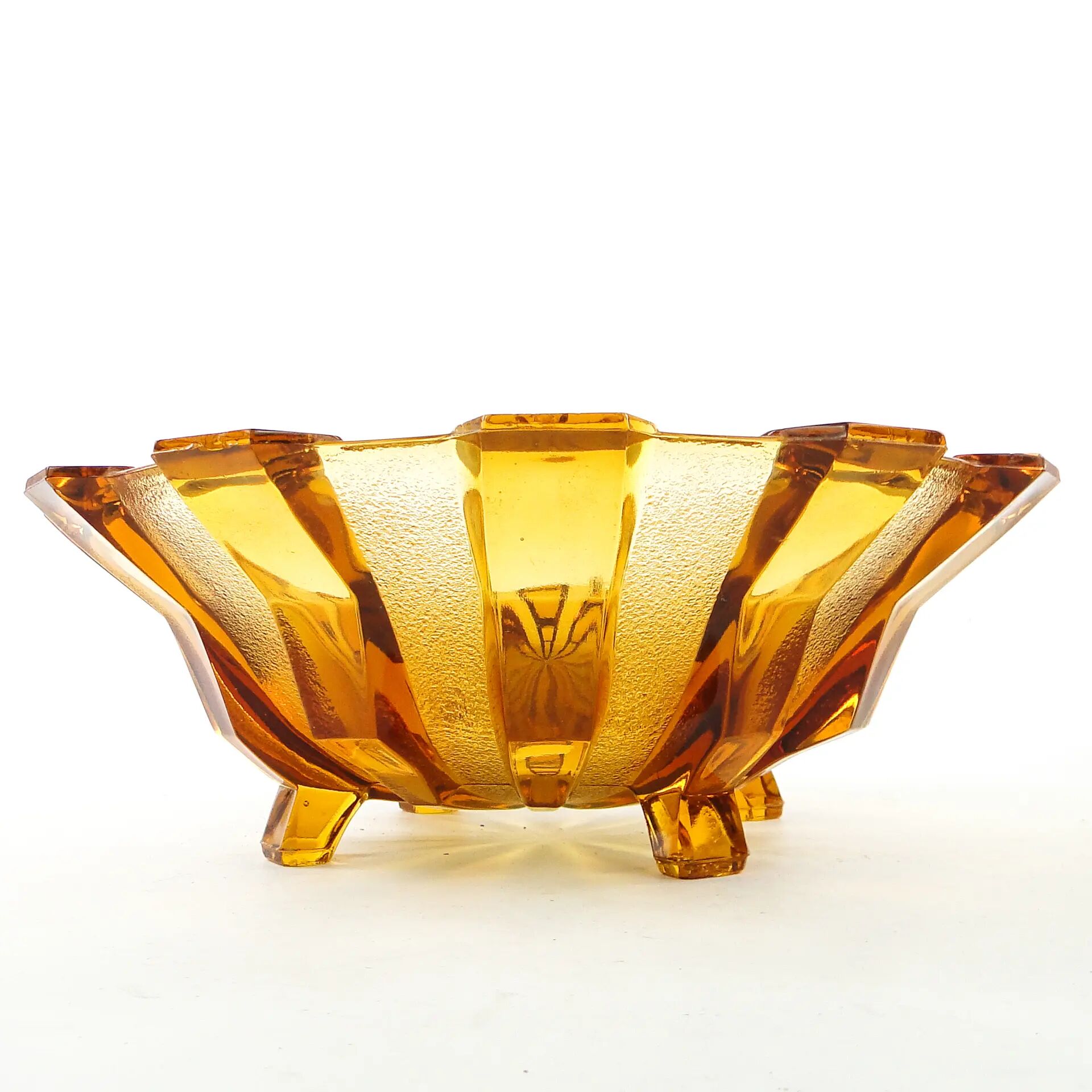Bol à fruits Art Déco, en verre, Val Saint Lambert, Belgique, années 1950