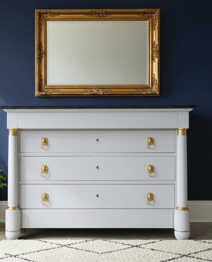 Empire style chest of drawers, 19th century, painted