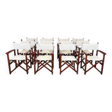 Lot de 12 fauteuils de réalisateur terrasse pliants Deauville Vlaemynck France