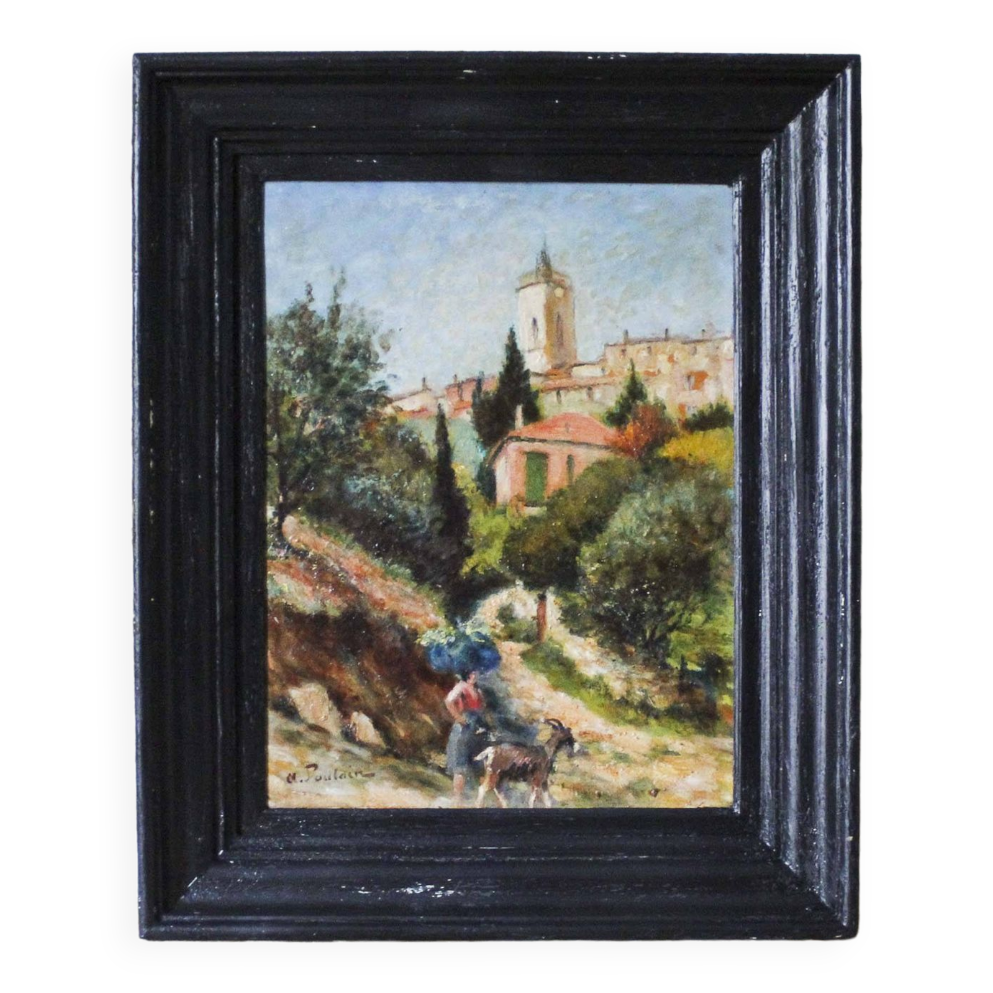 Oil on panel by A. Poulain - Cagnes sur Mer