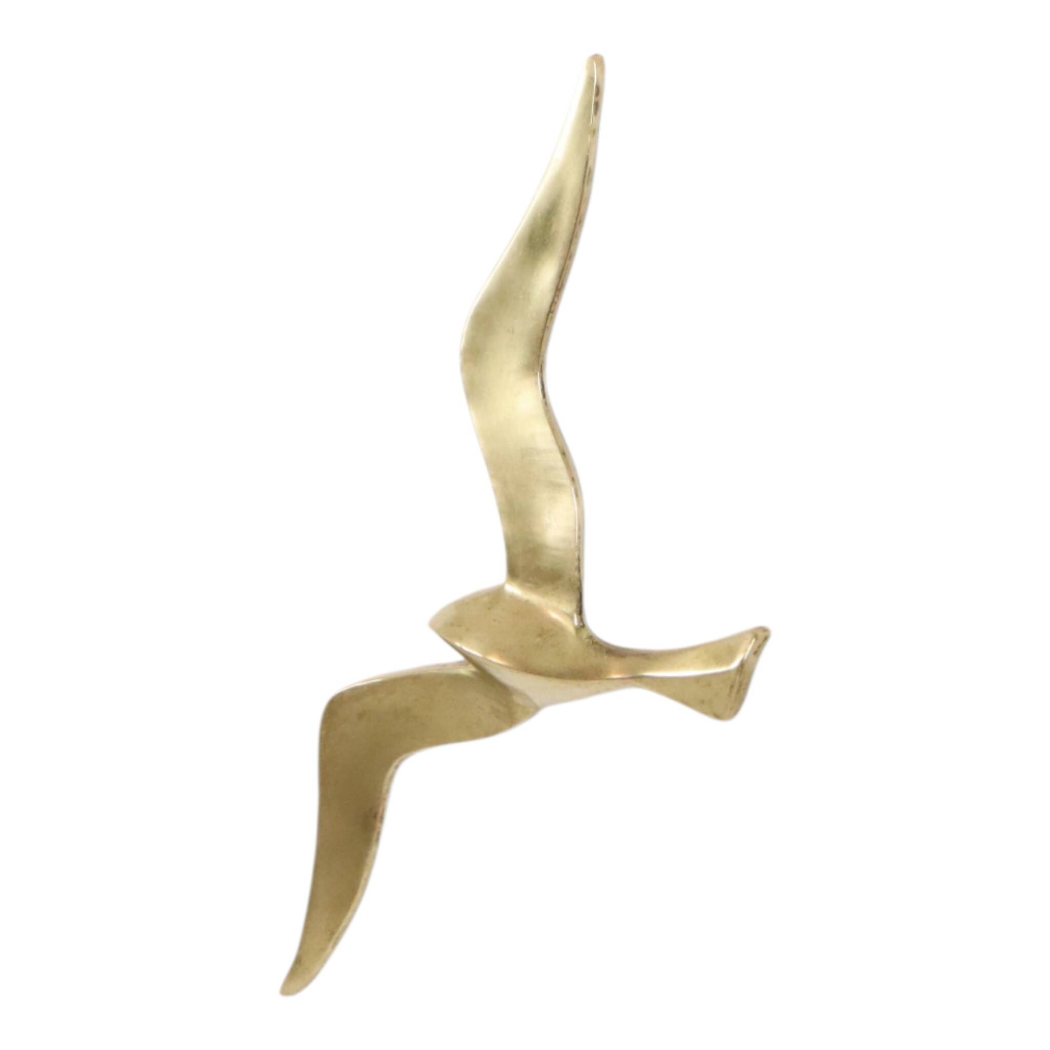 Mid Century Brass Seagull Bird Wall Decoration 35cm
