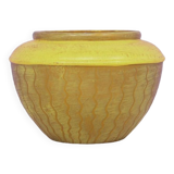 vintage green and yellow flower pot