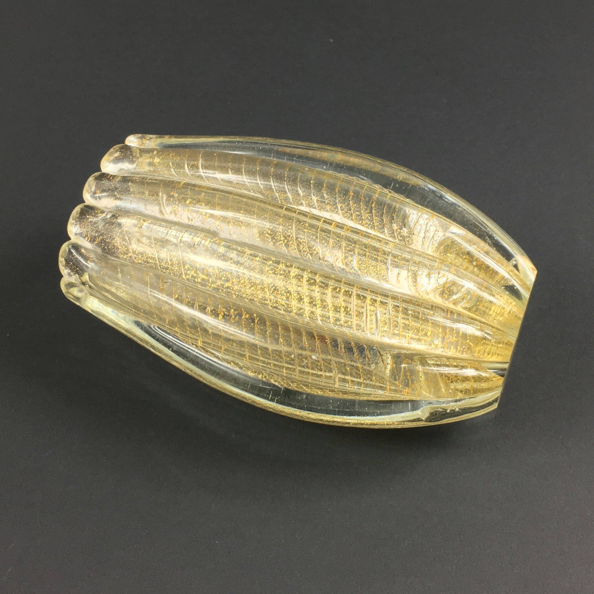 Mid Century Cordonato d'Oro Murano Glass Vase from Barovier & Toso, Italy, 1950s