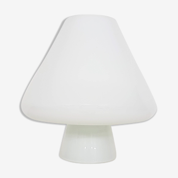 Lampe de table opaline verre champignon 60's