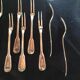12 snail forks, silver metal