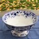 Antique salad bowl, Creil and Montereau, in earthenware, Flora model with blue bindweed, 19th century