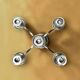 Vintage five-branch chandelier in chrome metal.
