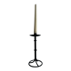 Vintage Brutalist Candle Holder In Black Metal