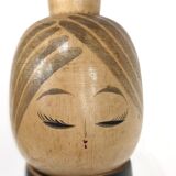 Kokeshi doll plum blossom by master Sato Suigai (Japan 1920 - ?)