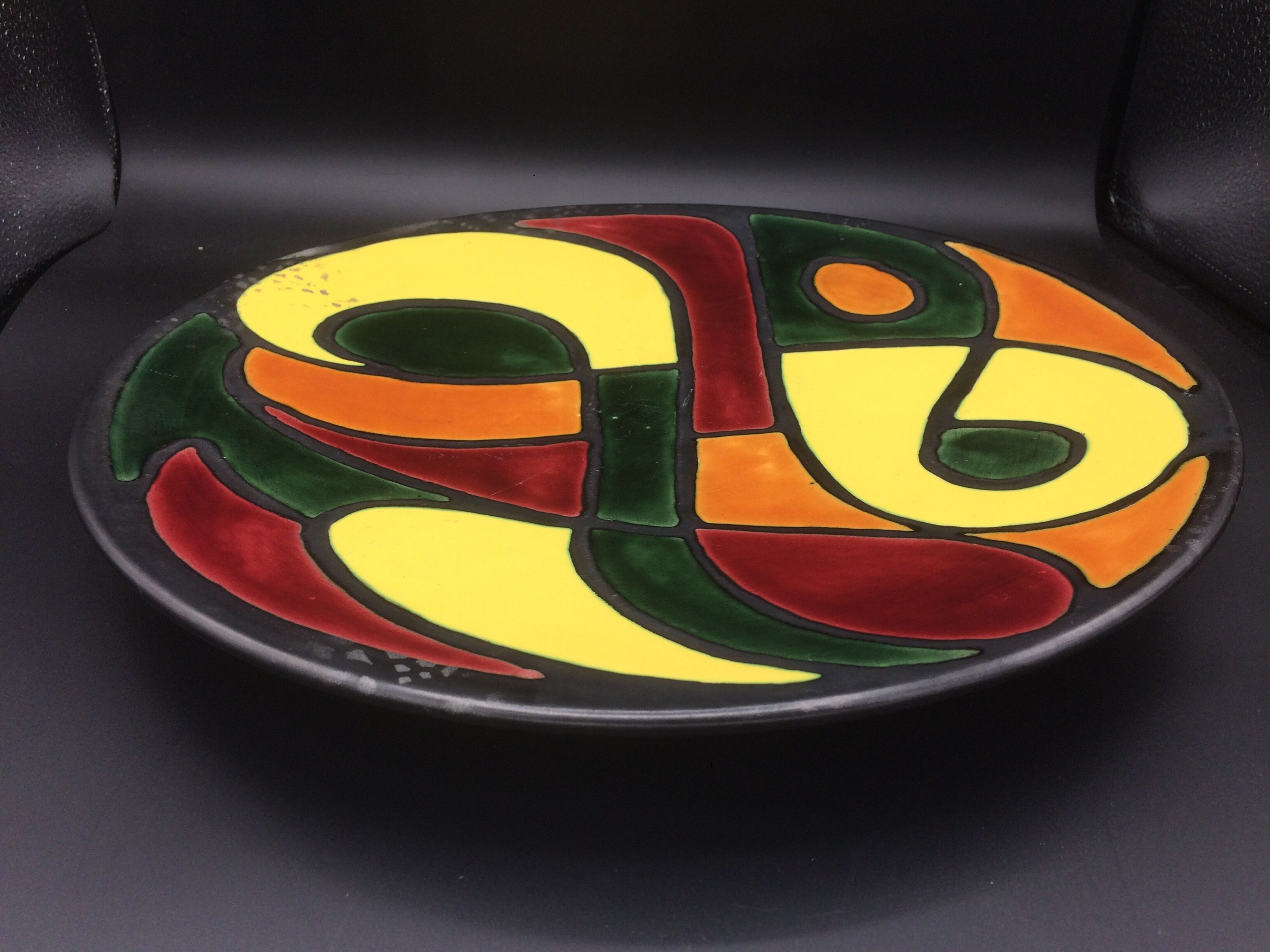 Abstract decorative dish in bright colors