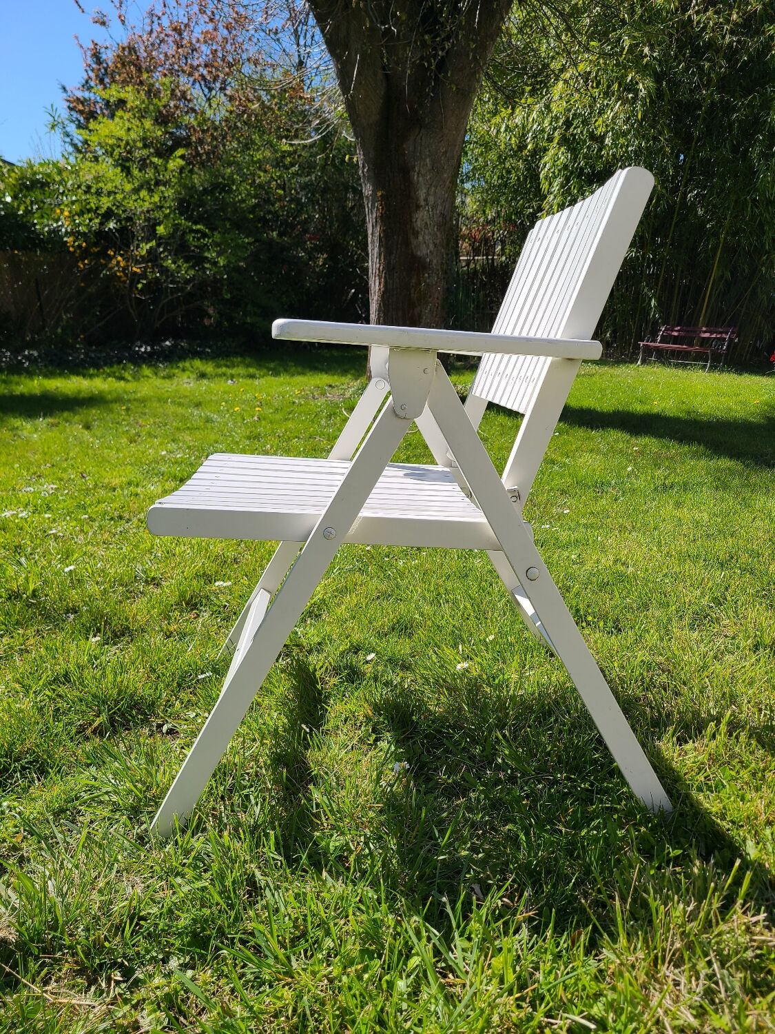 Garden chair in painted wood R gleizes circa 1960