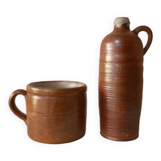 Set of a stoneware pots