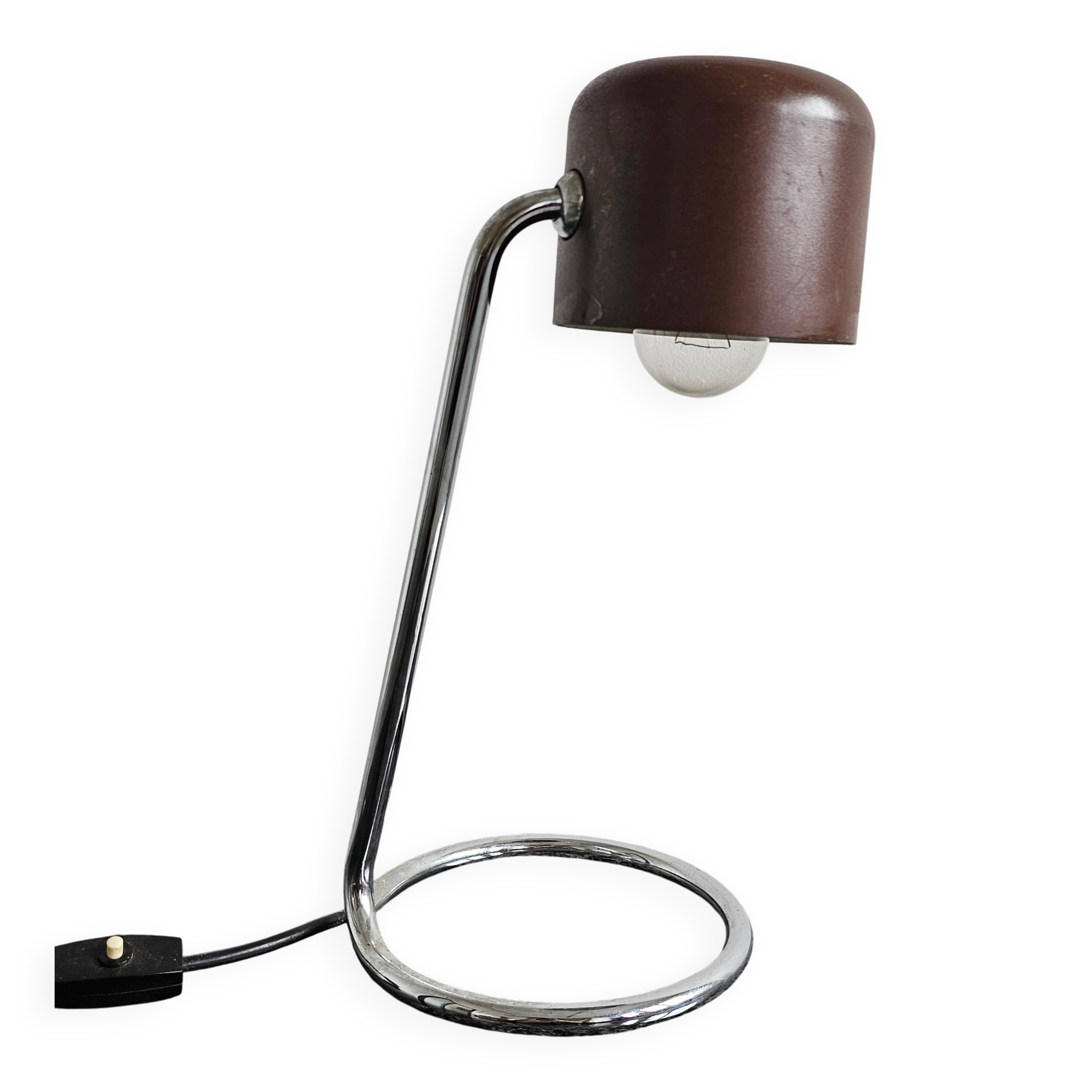 Lampe de bureau Bauhaus avec support infini et abat-jour métallique, années 1970