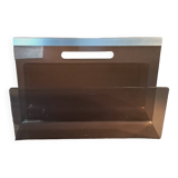 Smoked plexiglass magazine rack, Michel Dumas 1970.