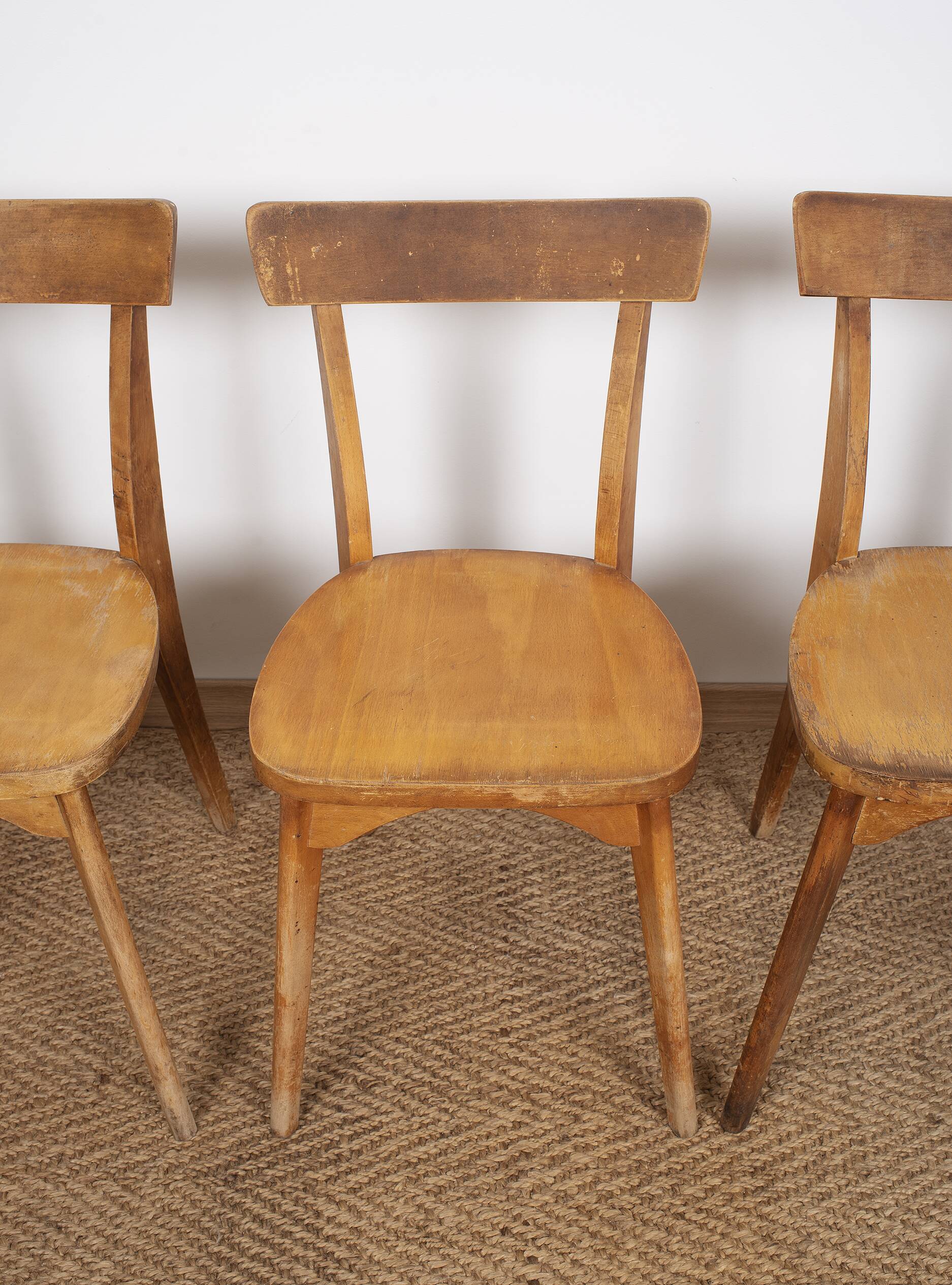 Ensemble de 4 chaises de bistrot luterma, estampillées