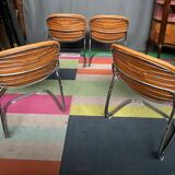 Gaston Rinaldi. Suite of 4 vintage design chairs "Sabrina".