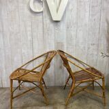 Pair of rattan armchairs