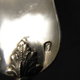 Solid silver foie gras shovel, pâté mignardise Rocaille XIXe Minerve 1st title