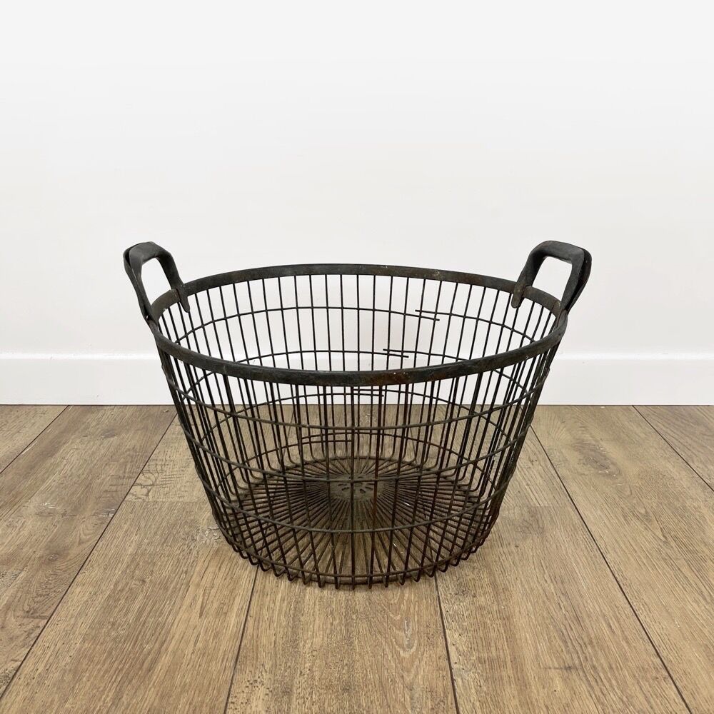Old metal harvest basket