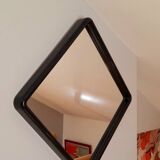 Square black plastic mirror