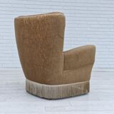 1970s, Danish design, velour chair, original condition, beech wood