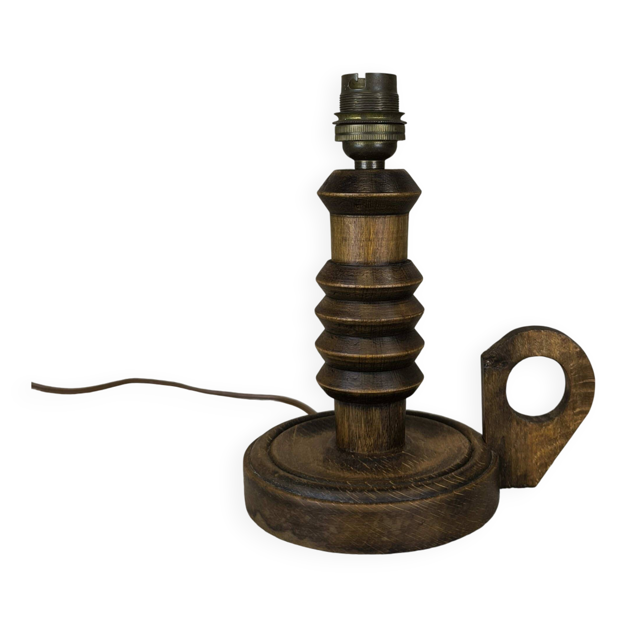 Vintage table lamp in turned wood