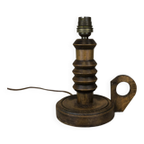 Vintage table lamp in turned wood