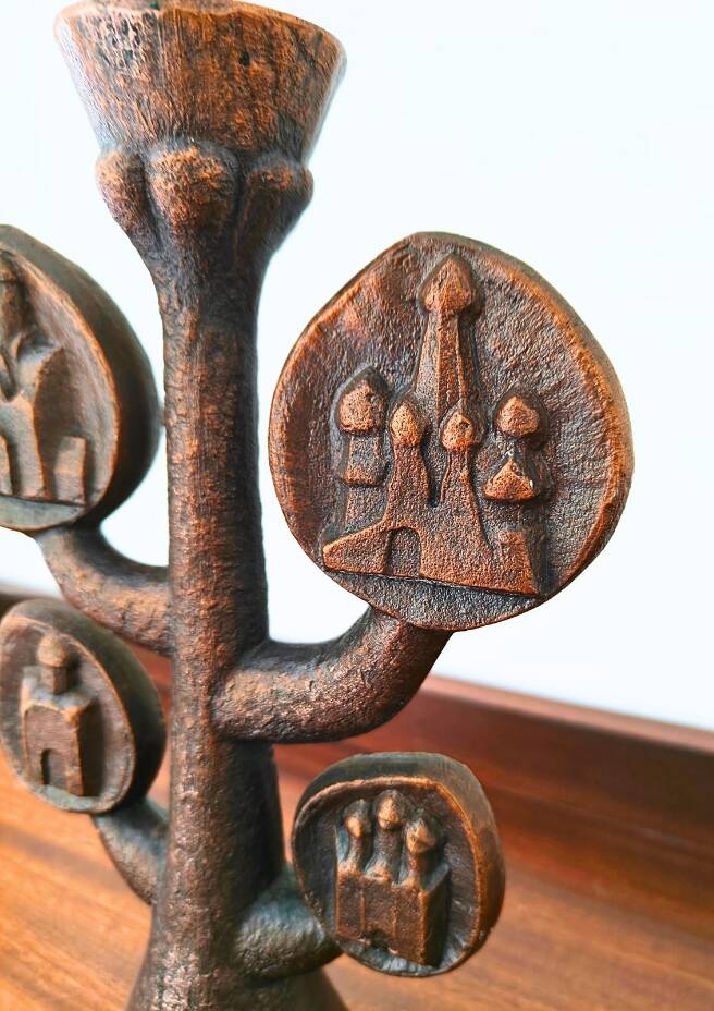 Mid-century bronze candlestick Golden Ring from Russia