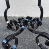 round tiled coffee table with wrought iron legs restored 1970