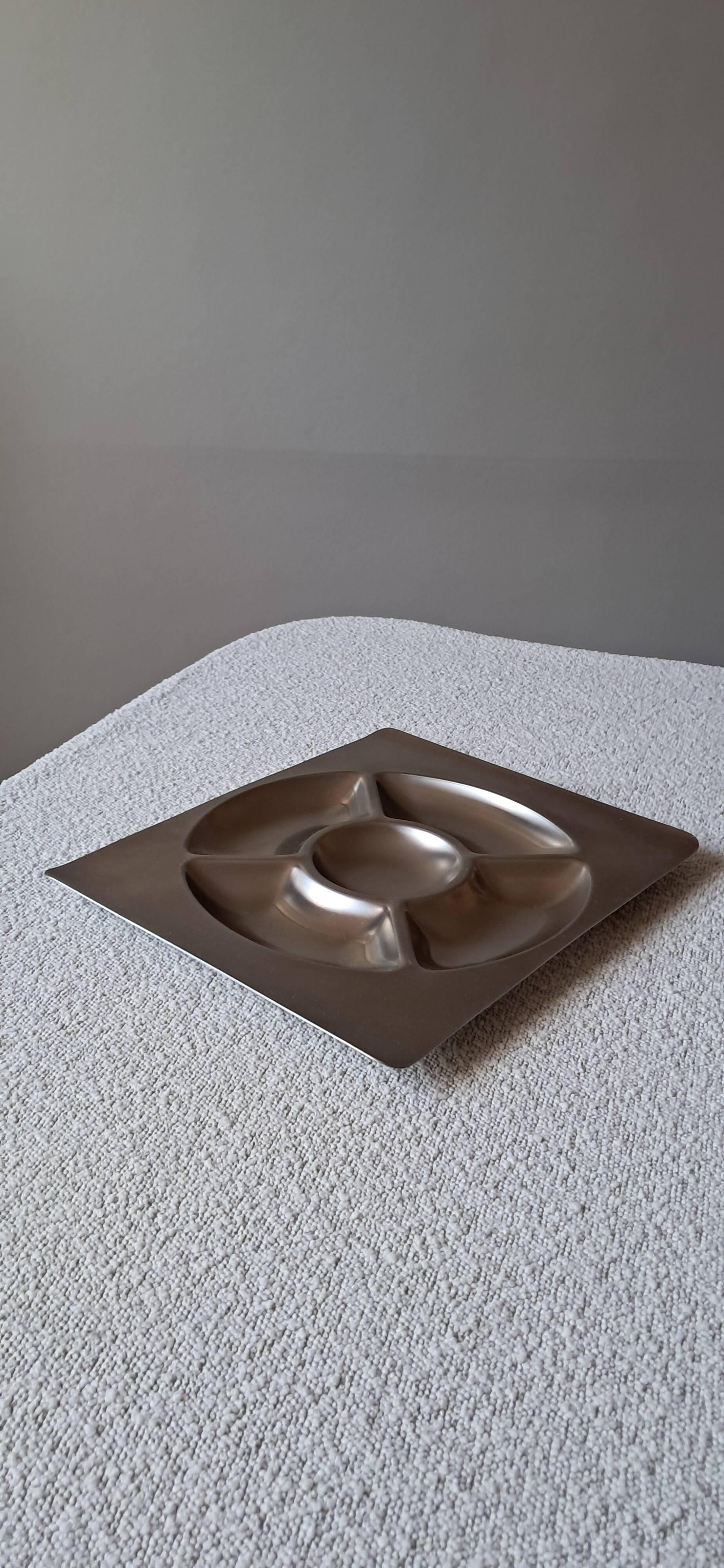 Plat/serviteur vintage en inox