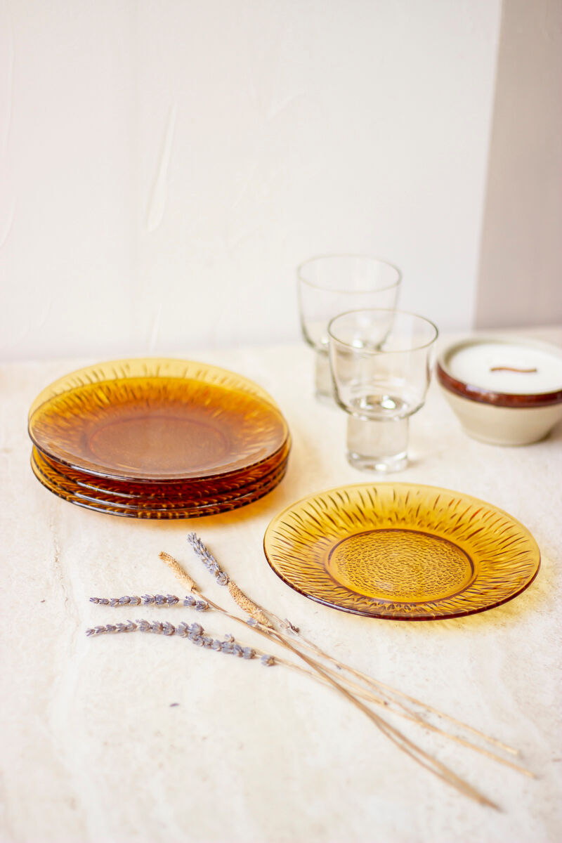 6 assiettes à dessert modèle soleil, Vereco France