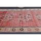 Vintage Turkish Oushak handmade pink cotton wool runner rug 163x370