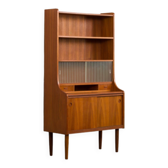 Danish vintage teak bookcase with a secretaries or a bar cabinet in the style of Johannes Sorth, 196