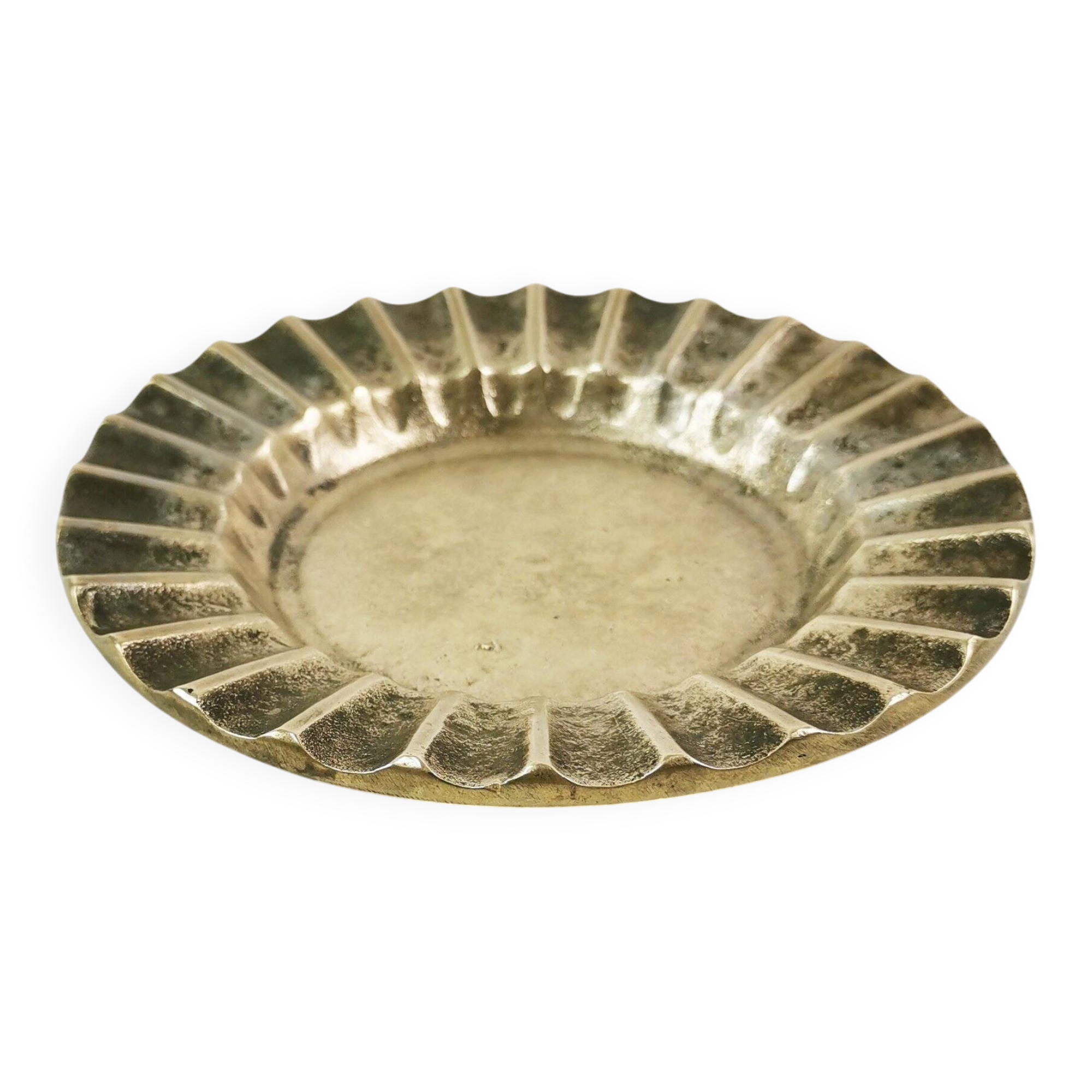 Art Deco brass ashtray, Denmark, 1950s.